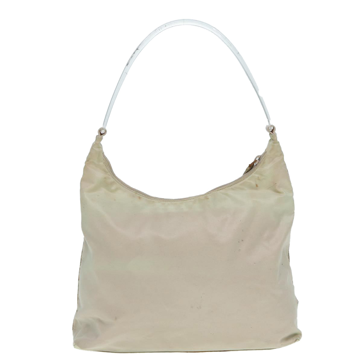 PRADA Hand Bag Nylon Beige Auth bs17497