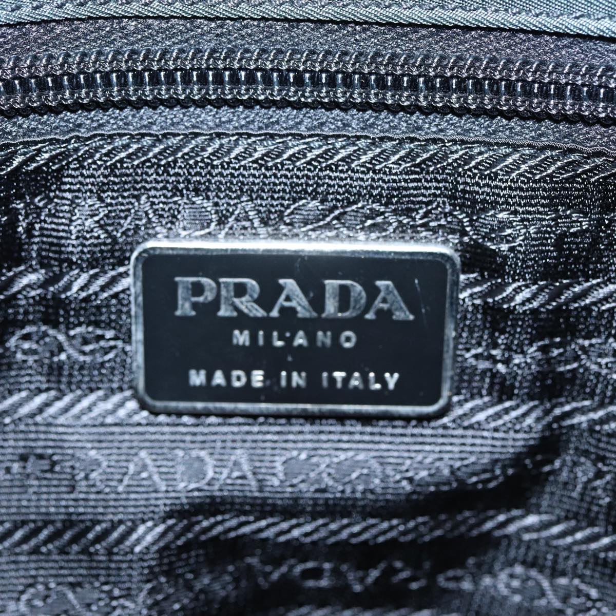 PRADA Hand Bag Nylon Green Silver Auth bs17499