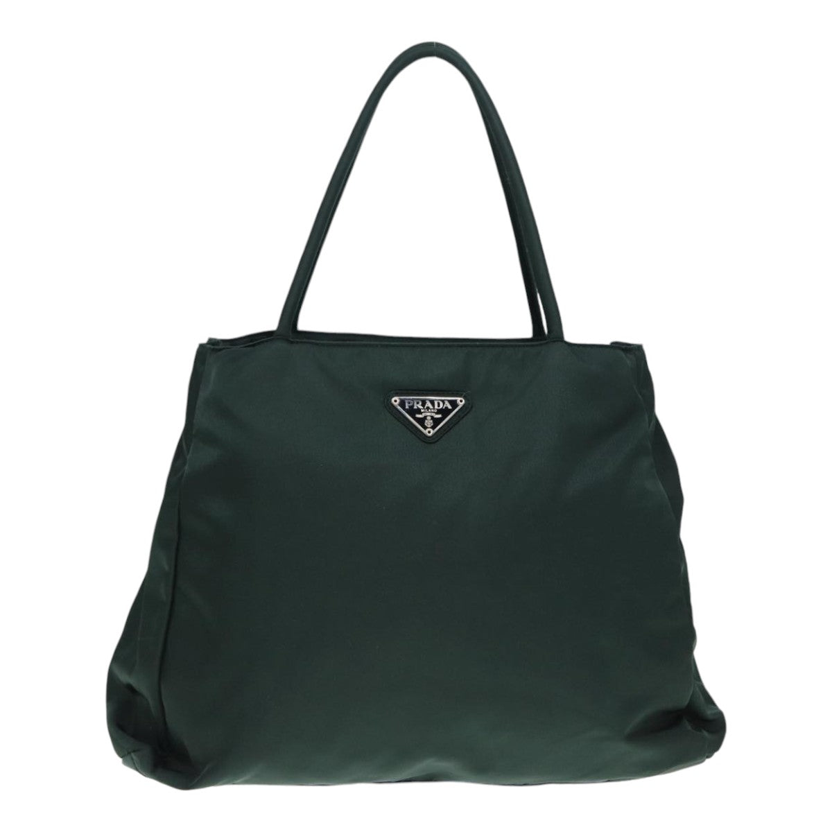 PRADA Hand Bag Nylon Green Silver Auth bs17500