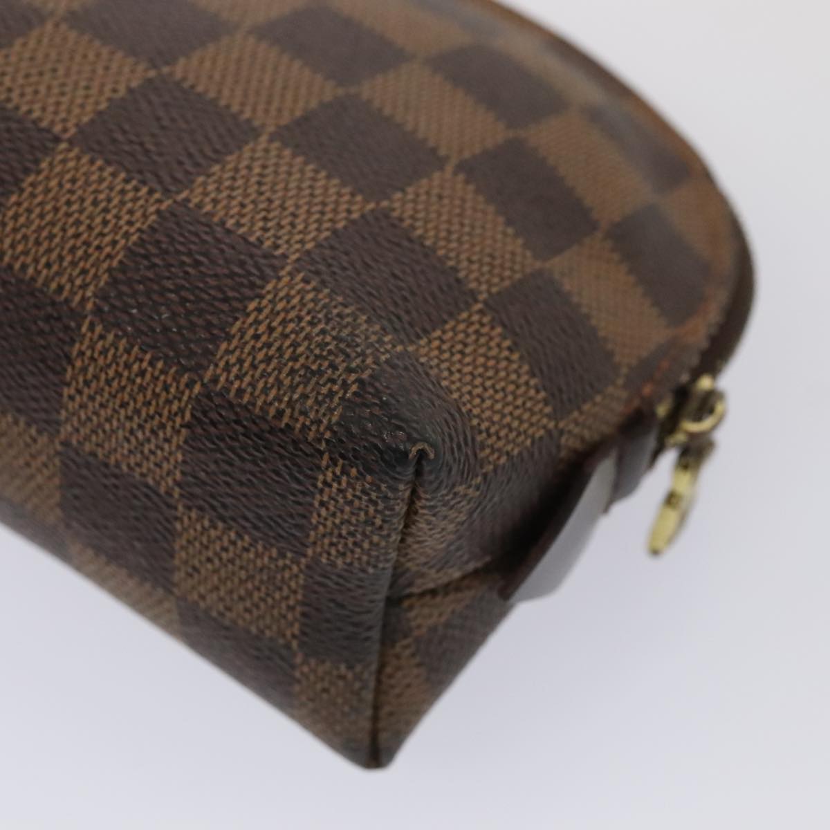 LOUIS VUITTON Damier Ebene Pochette Cosmetic PM Pouch N47516 LV Auth bs17543