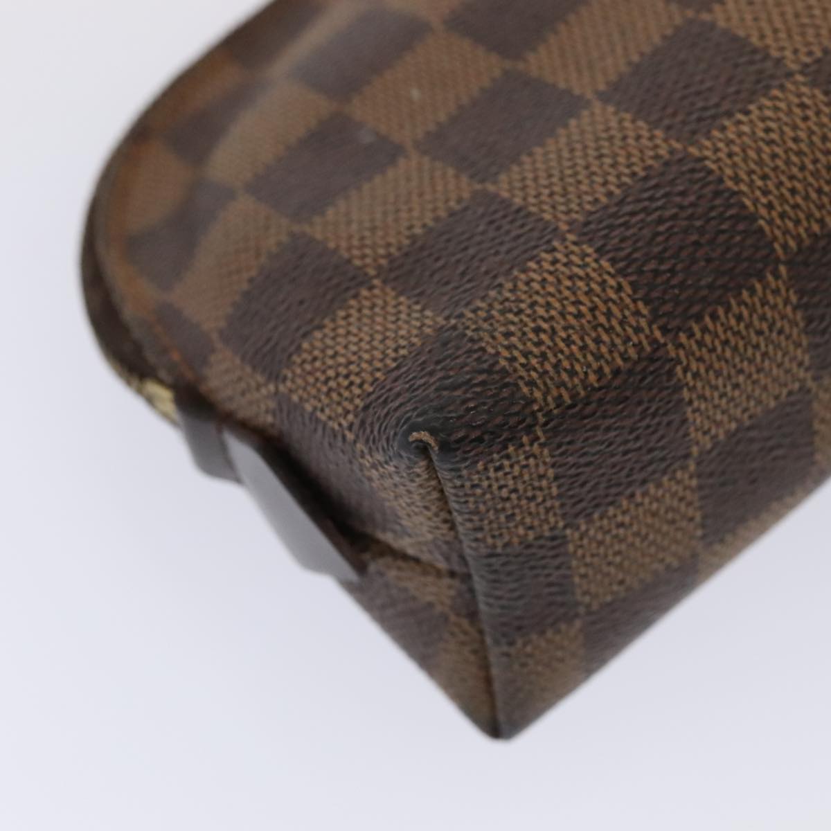 LOUIS VUITTON Damier Ebene Pochette Cosmetic PM Pouch N47516 LV Auth bs17543