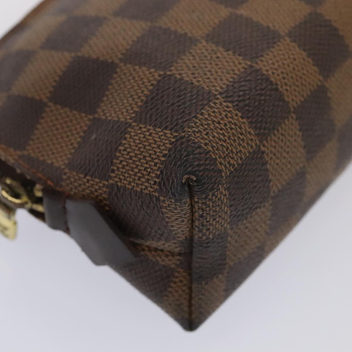 LOUIS VUITTON Damier Ebene Pochette Cosmetic PM Pouch N47516 LV Auth bs17543