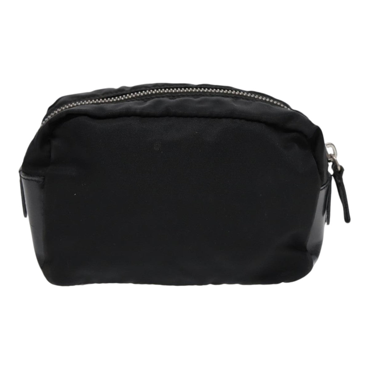 PRADA Pouch Nylon Black Silver Auth bs17569