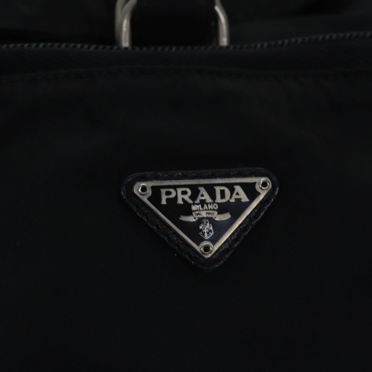 PRADA Backpack Nylon Black Silver Auth bs17599