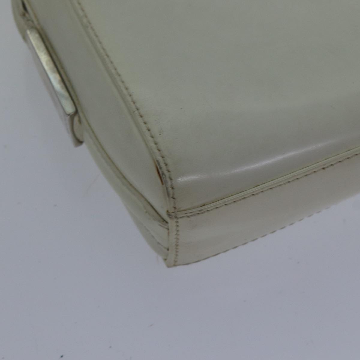 GUCCI Shoulder Bag Leather White Silver 007 1014 0274 Auth bs17611