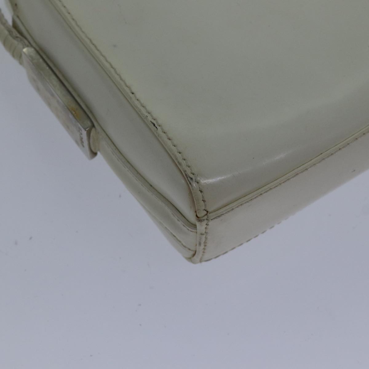 GUCCI Shoulder Bag Leather White Silver 007 1014 0274 Auth bs17611