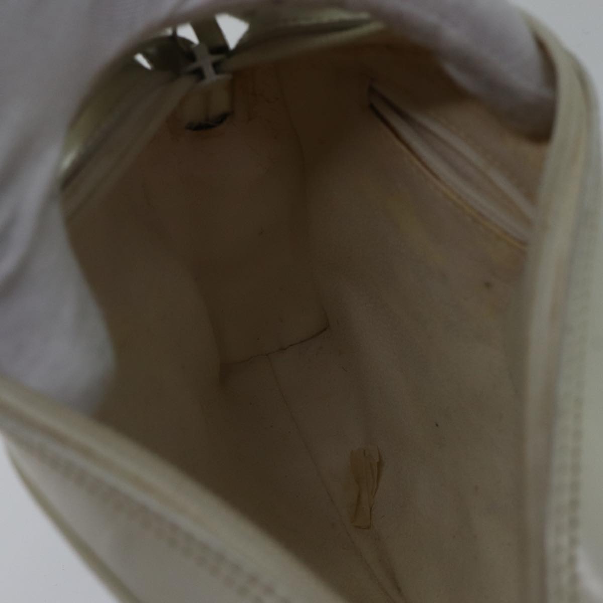 GUCCI Shoulder Bag Leather White Silver 007 1014 0274 Auth bs17611