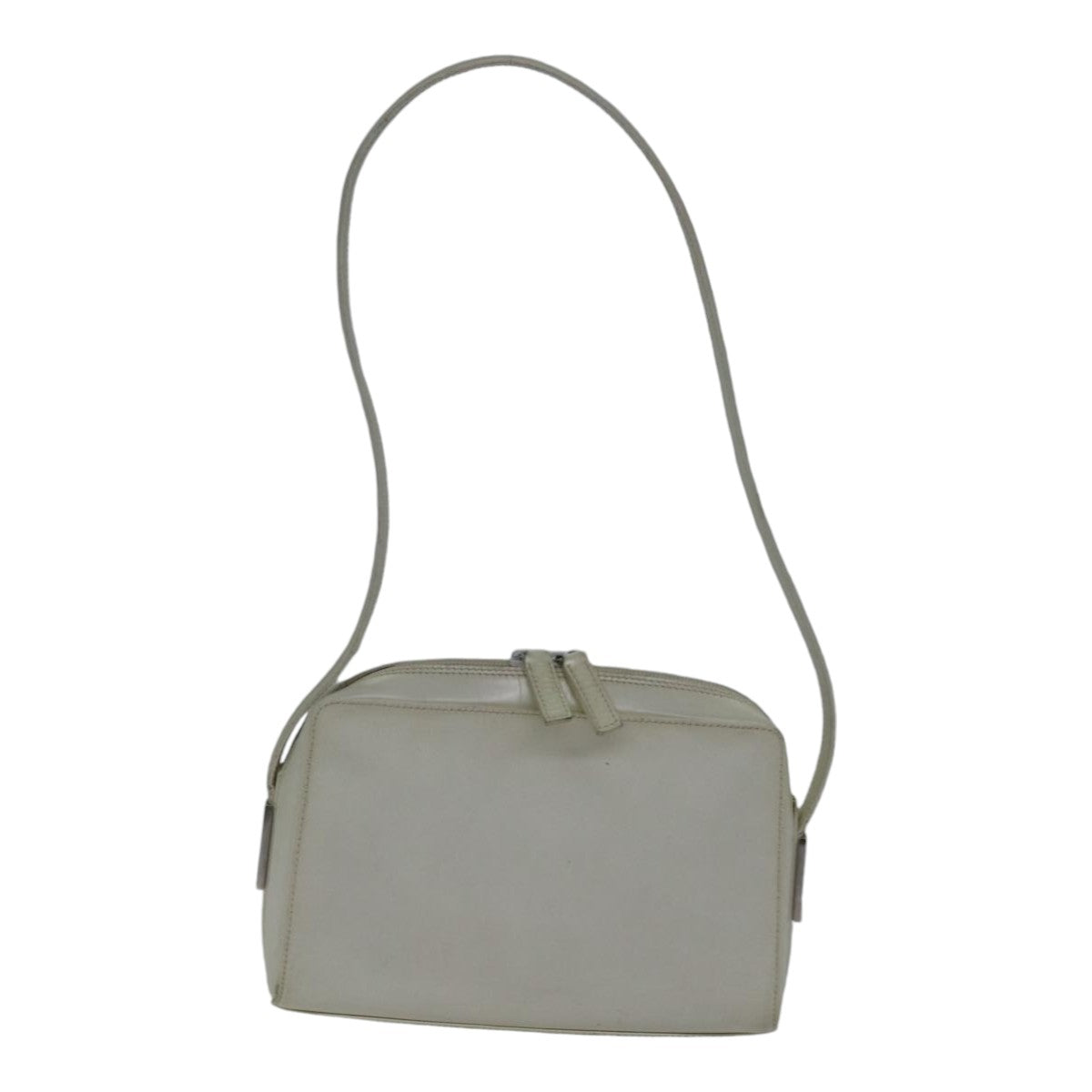 GUCCI Shoulder Bag Leather White Silver 007 1014 0274 Auth bs17611