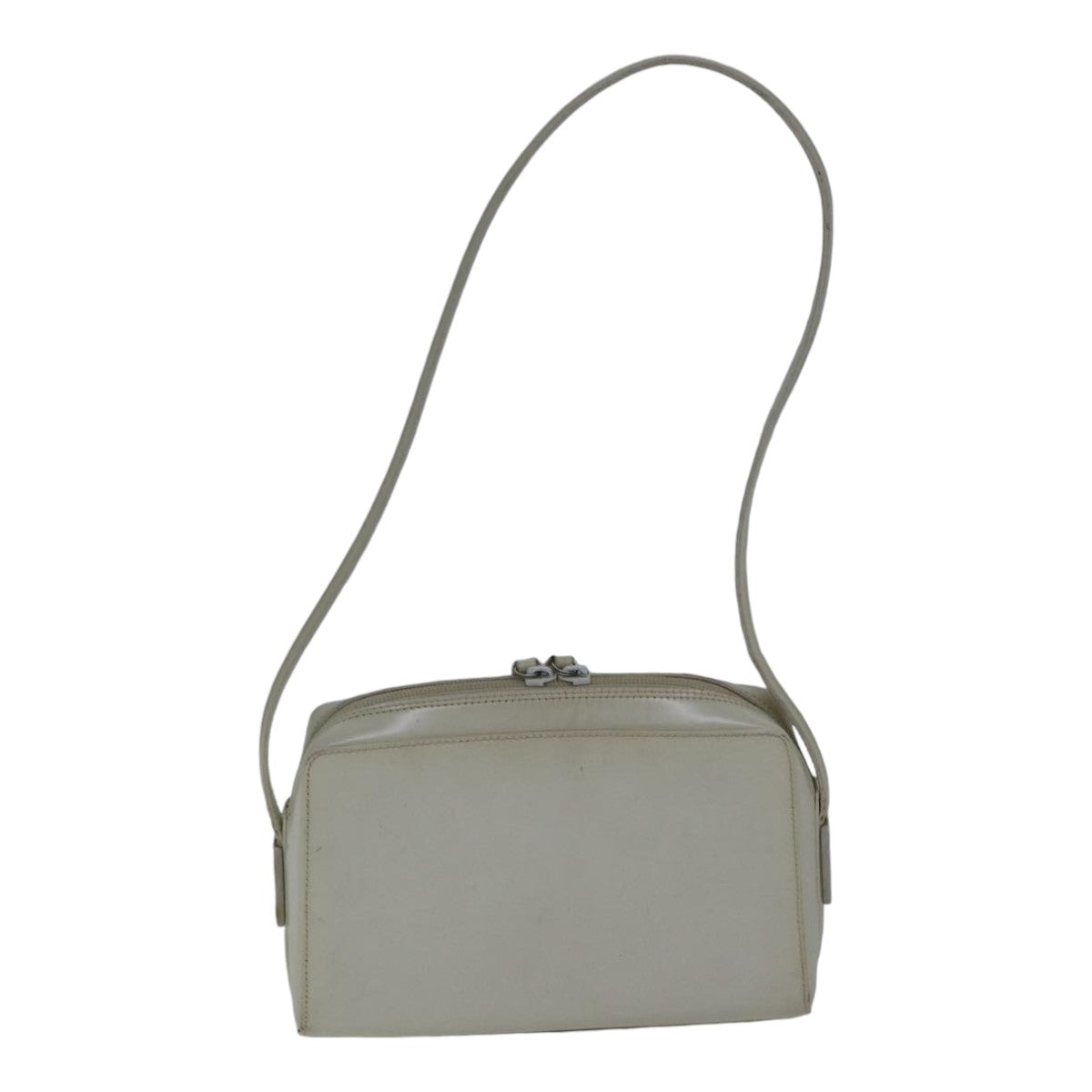 GUCCI Shoulder Bag Leather White Silver 007 1014 0274 Auth bs17611