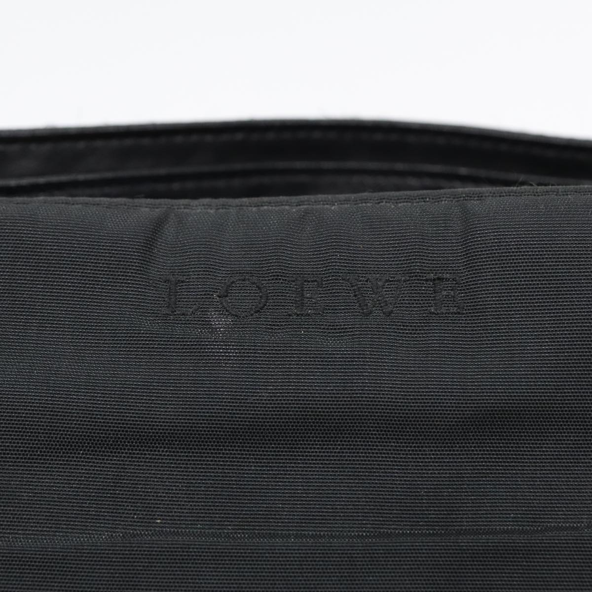 LOEWE Shoulder Bag Nylon Black Silver Auth bs17665