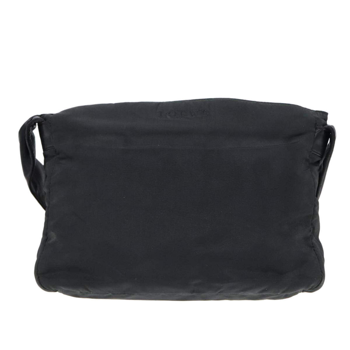 LOEWE Shoulder Bag Nylon Black Silver Auth bs17665