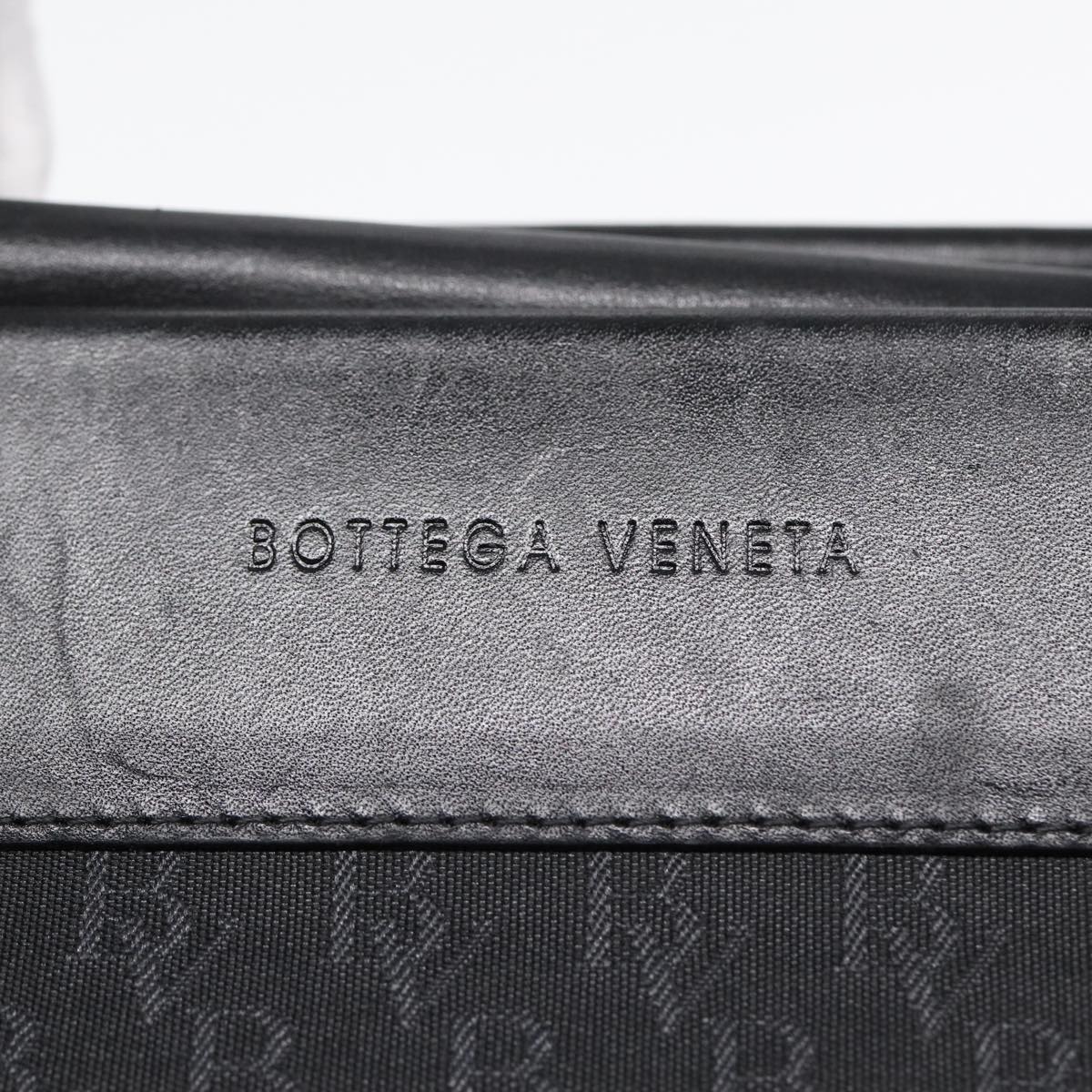 BOTTEGA VENETA Hand Bag Nylon 2way Black Gold Auth bs17666