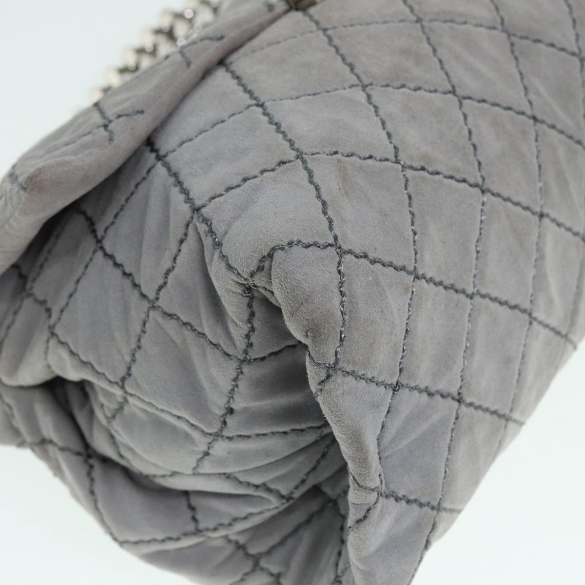 Stella MacCartney Chain Shoulder Bag polyester Gray Silver Auth bs17685