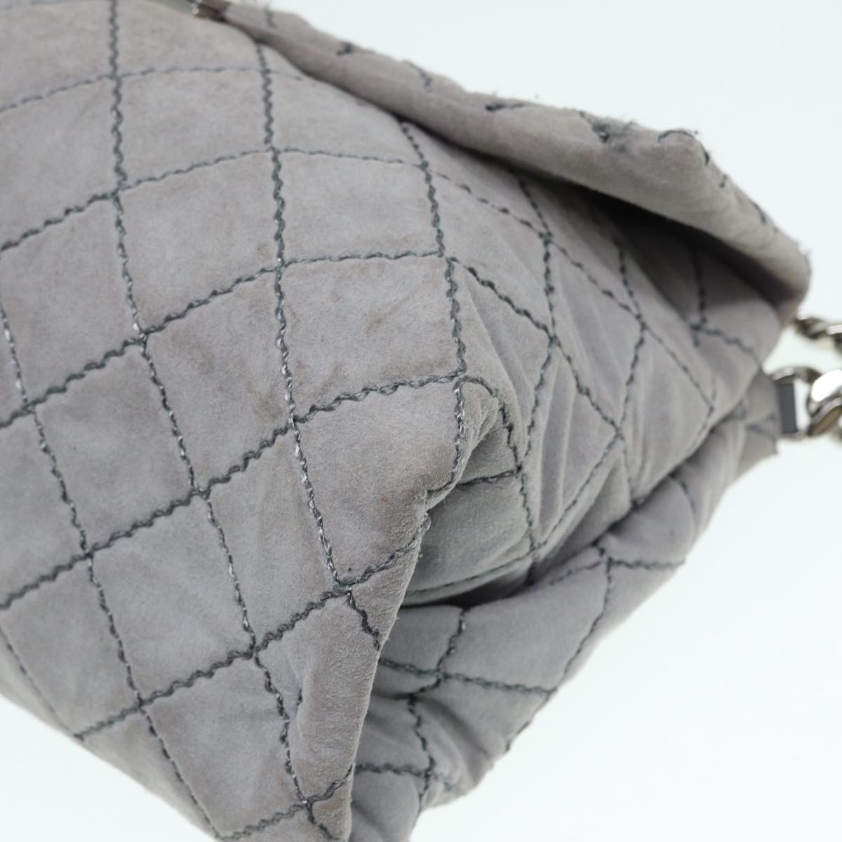 Stella MacCartney Chain Shoulder Bag polyester Gray Silver Auth bs17685