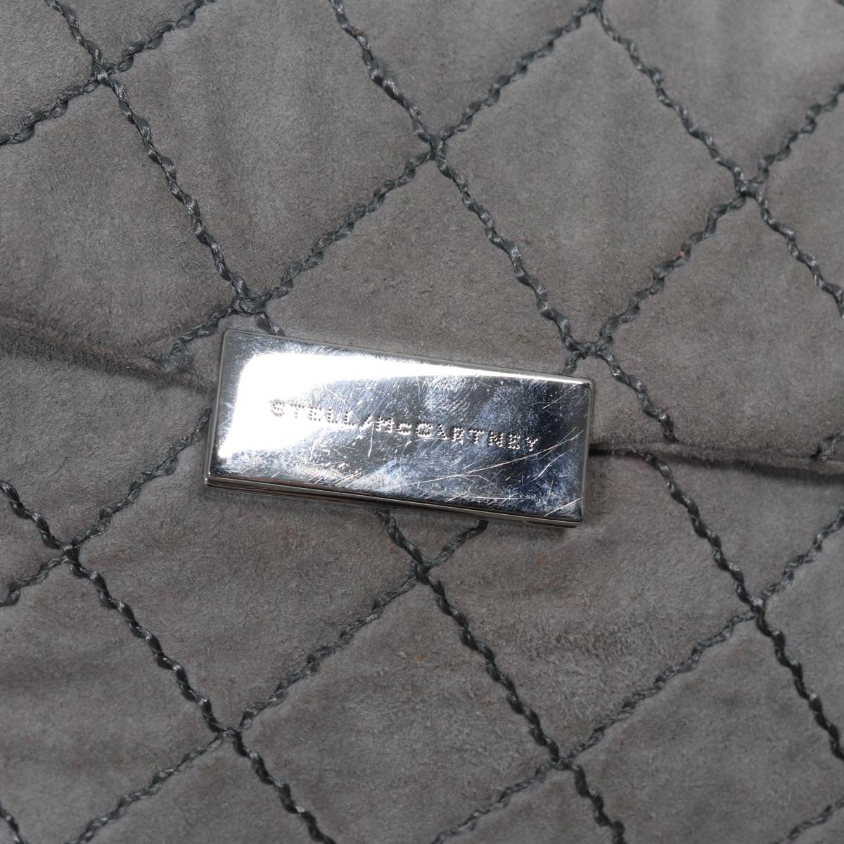 Stella MacCartney Chain Shoulder Bag polyester Gray Silver Auth bs17685