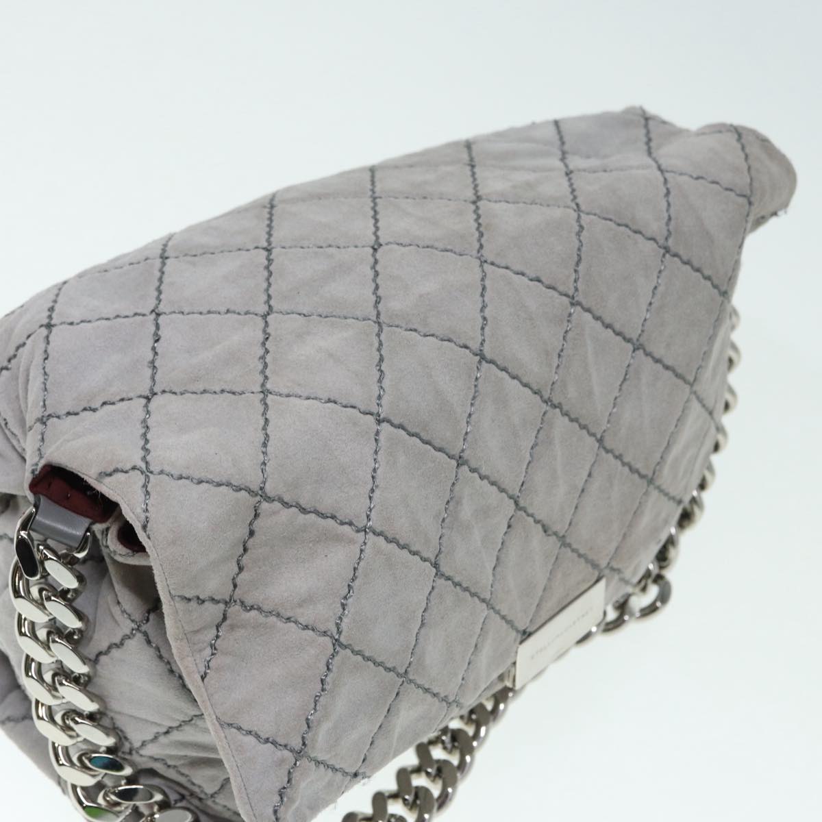Stella MacCartney Chain Shoulder Bag polyester Gray Silver Auth bs17685