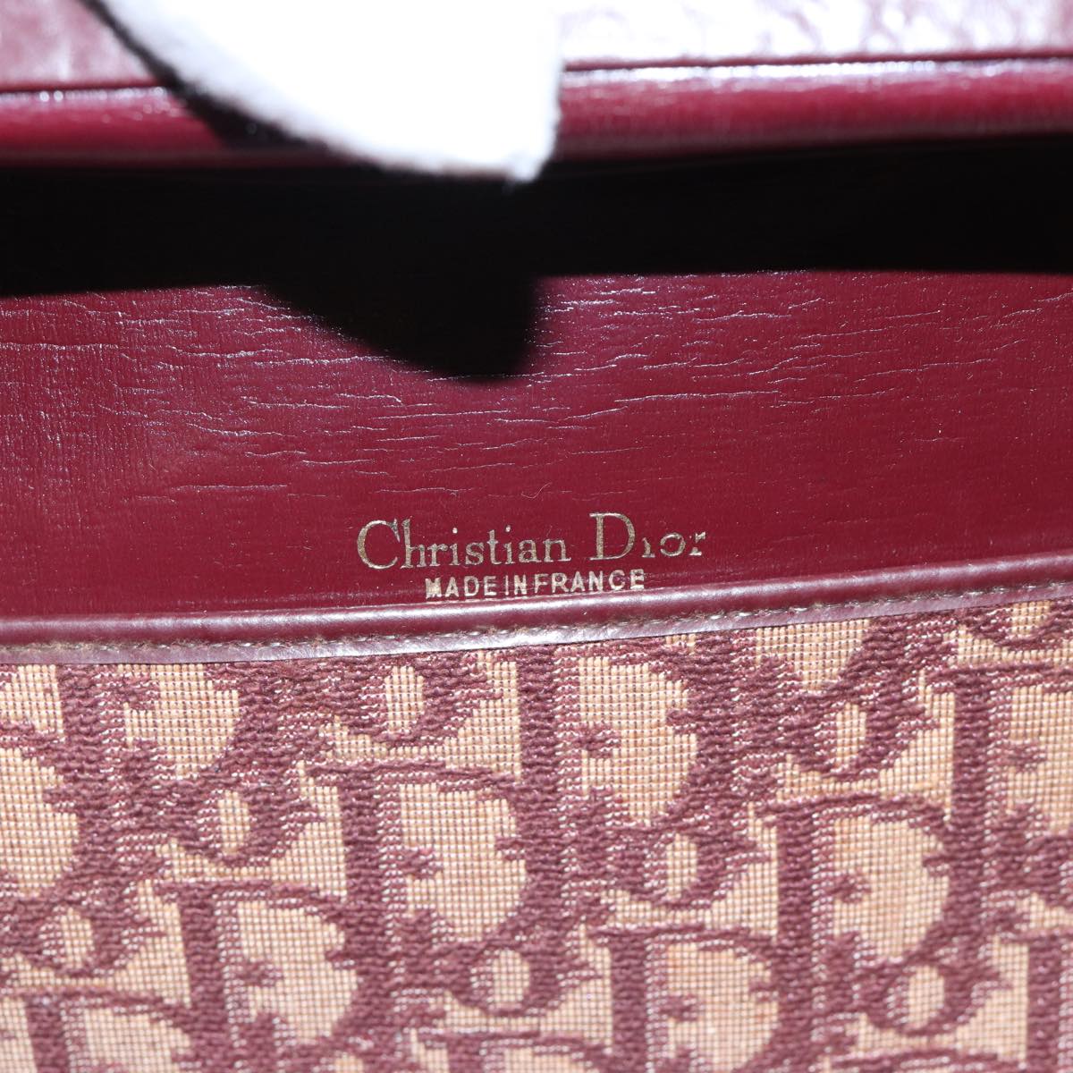 Christian Dior Trotter Canvas Hand Bag Canvas Red Auth bs17799