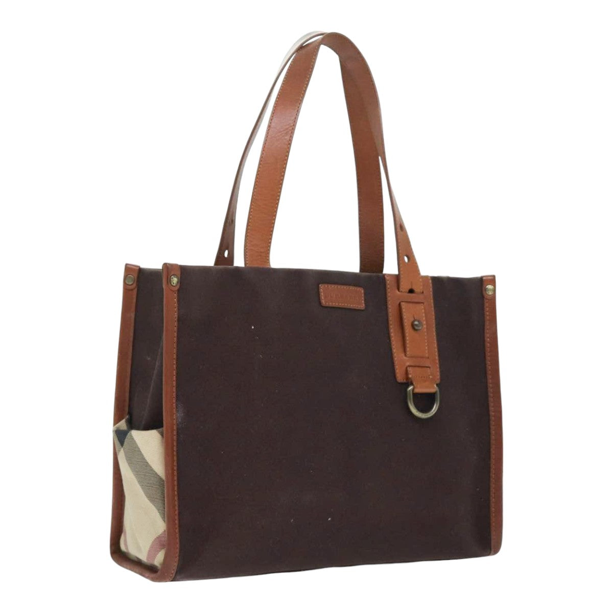 BURBERRY Tote Bag Canvas Brown Auth bs17820