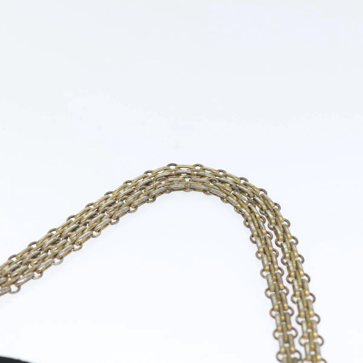 CHANEL Chain Hand Bag Cotton Black Gold CC Auth bs17835