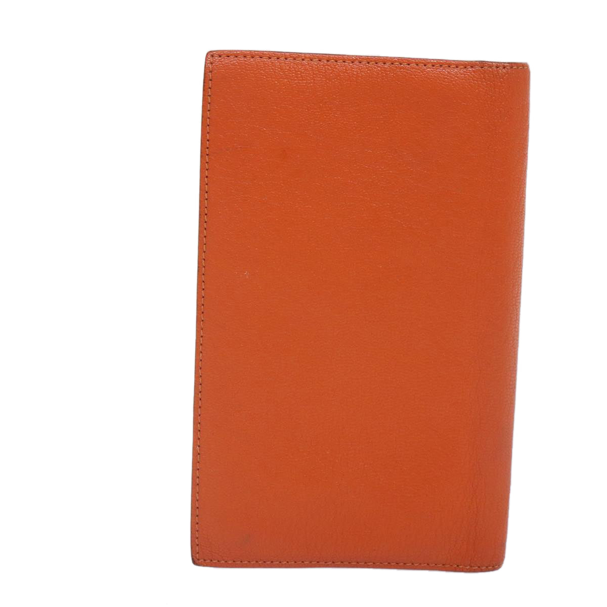 HERMES Agenda Vision Day Planner Cover Leather Orange Silver Auth bs17846