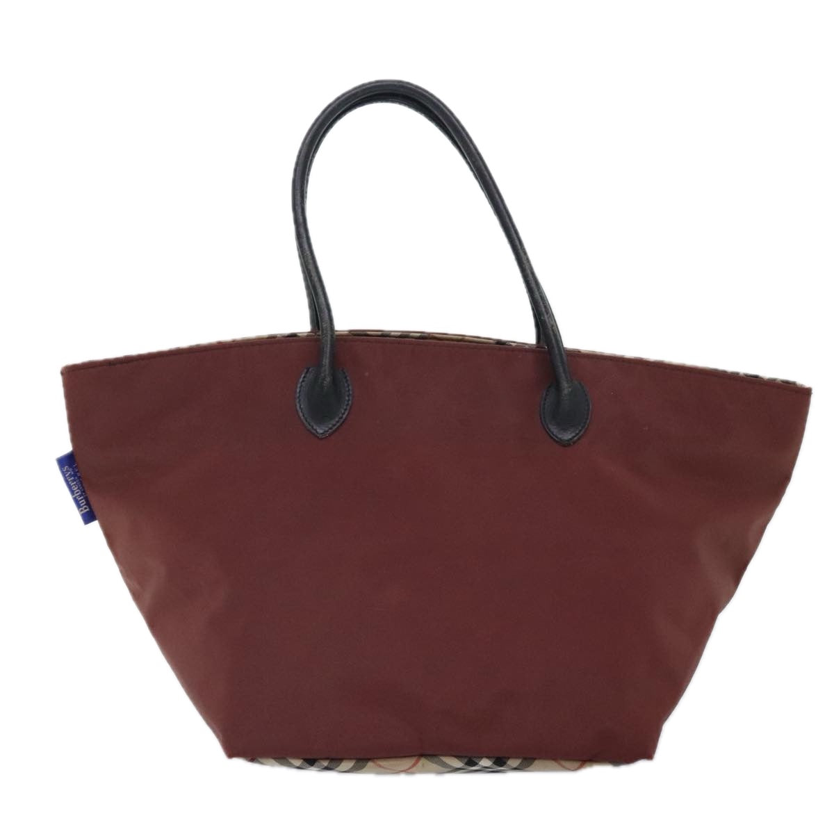 Burberrys Nova Check Blue Label Tote Bag Canvas Brown Auth bs17858