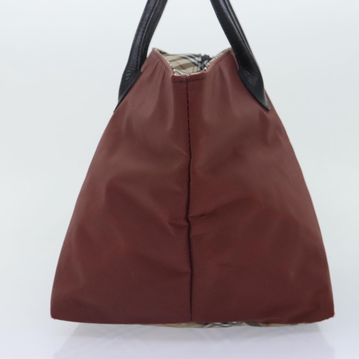 Burberrys Nova Check Blue Label Tote Bag Canvas Brown Auth bs17858