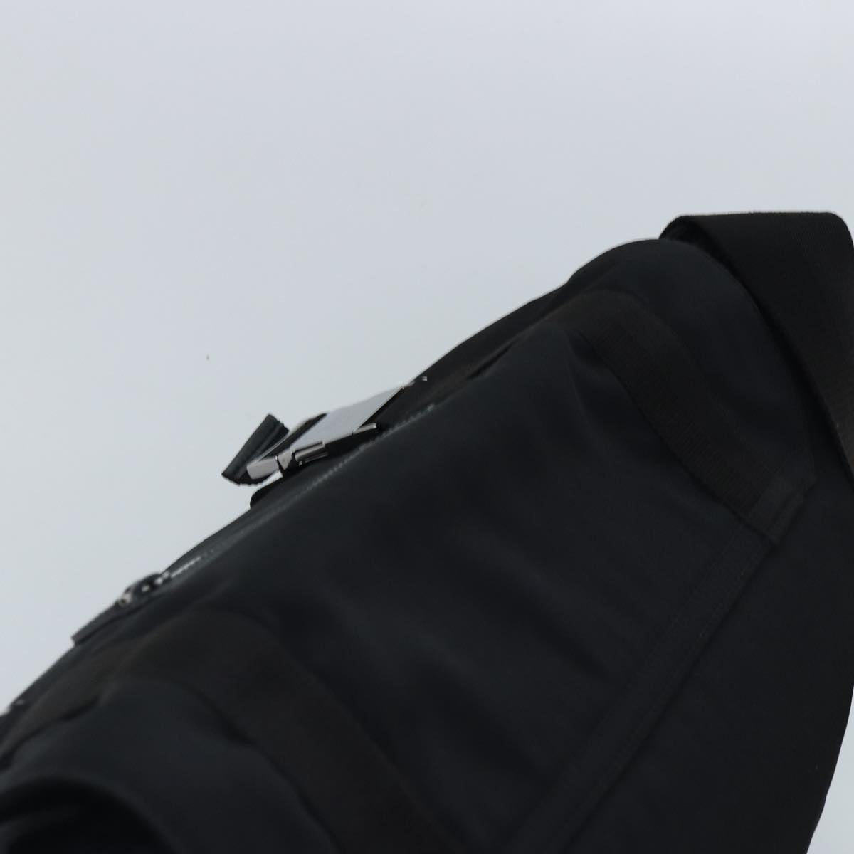 GUCCI Shoulder Bag Nylon Black Silver 122374 Auth bs17862