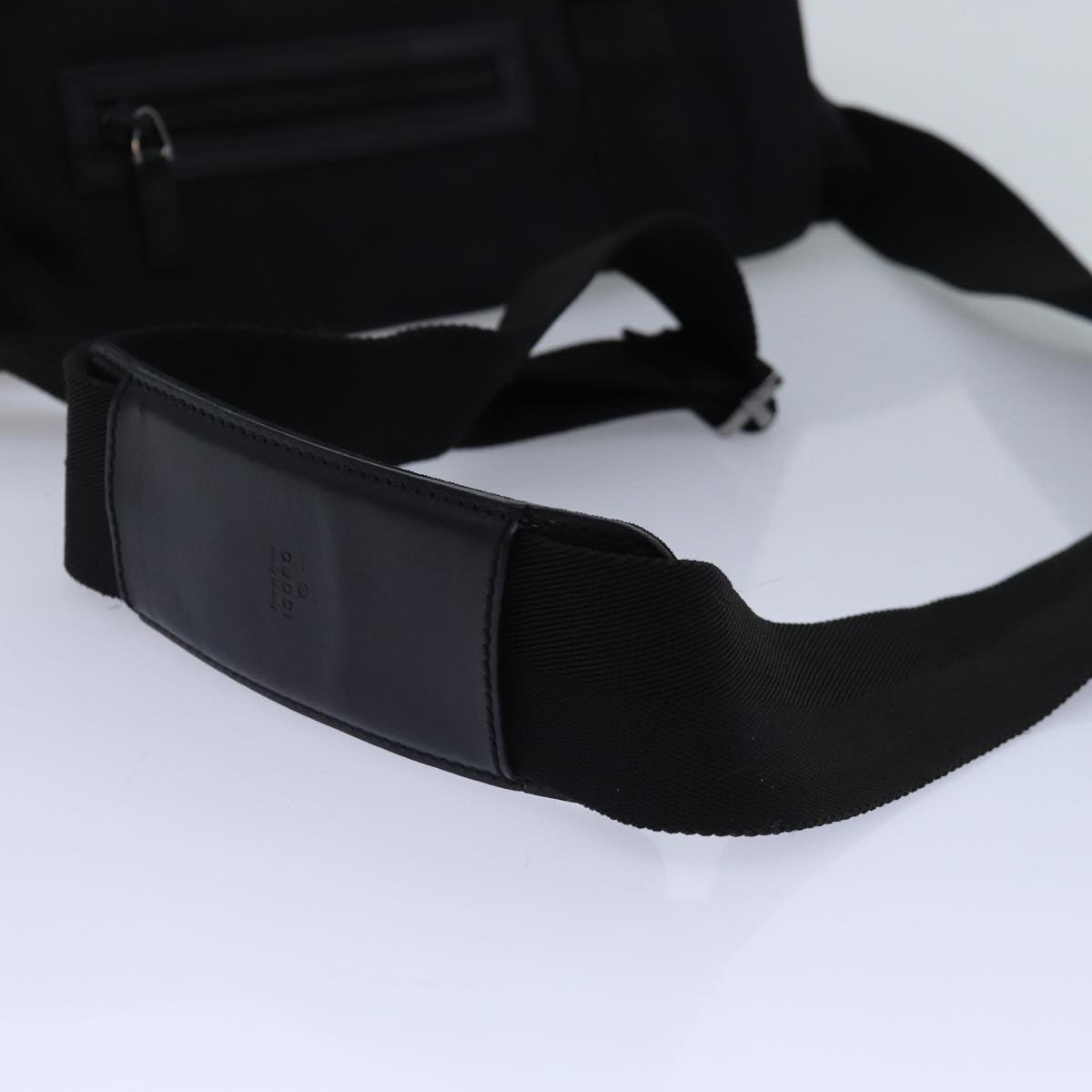 GUCCI Shoulder Bag Nylon Black Silver 122374 Auth bs17862