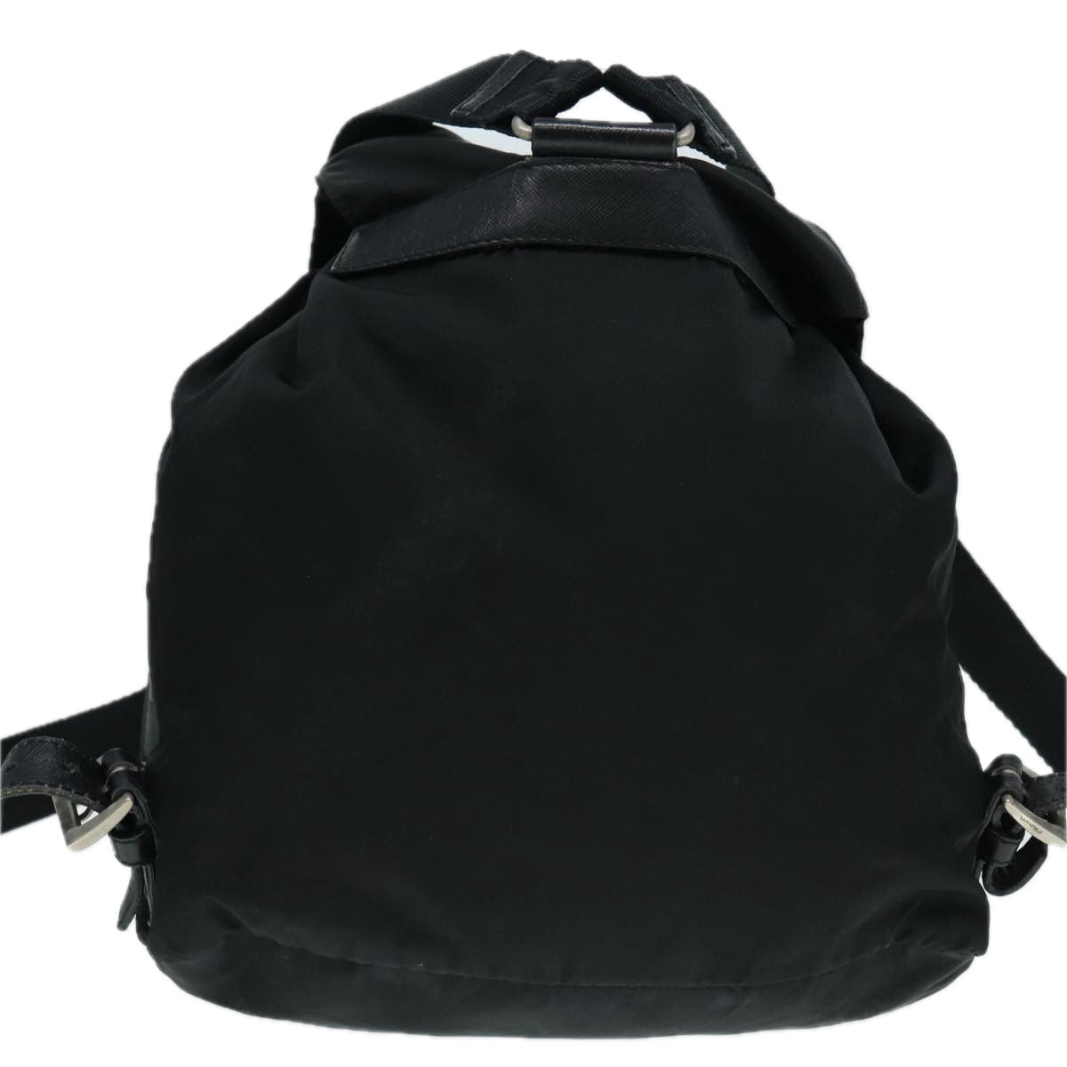 PRADA Backpack Nylon Black Silver Auth bs17868