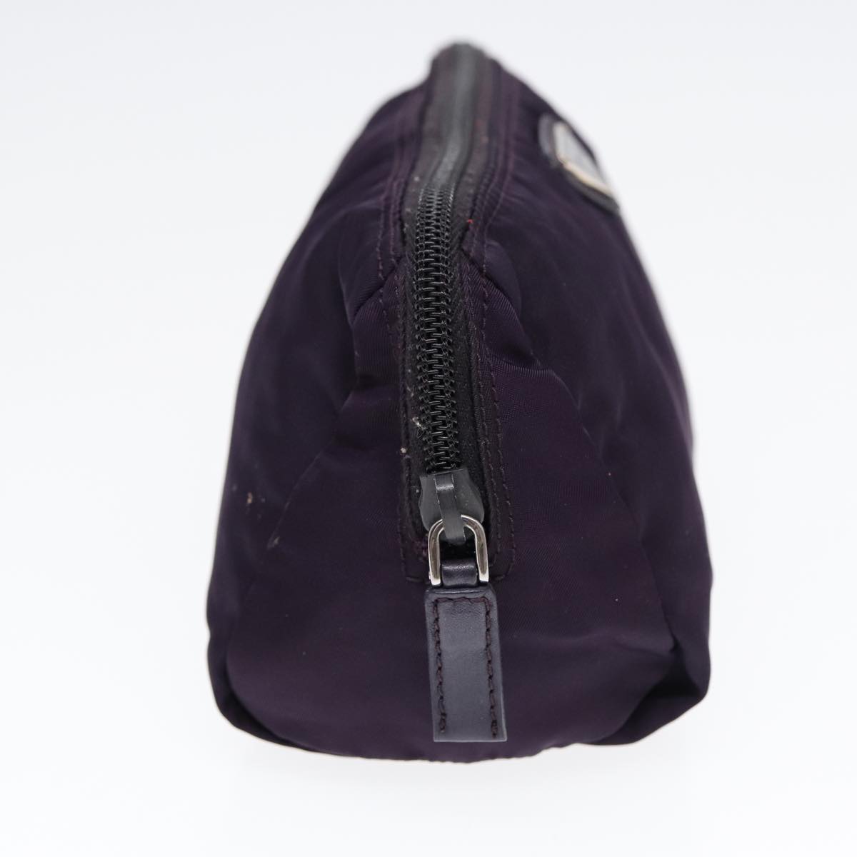 PRADA Pouch Nylon Purple Silver Auth bs17869