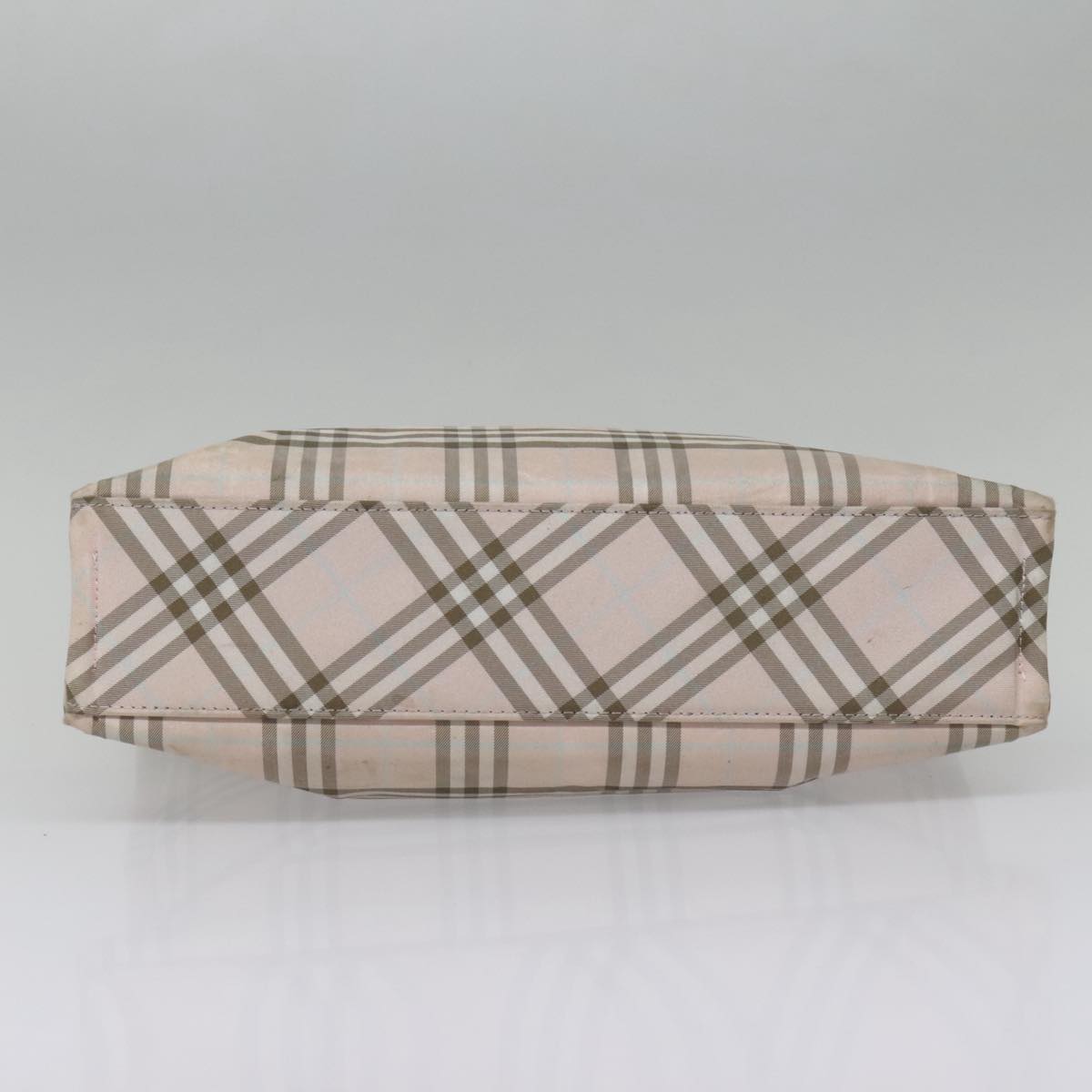 BURBERRY Nova Check Blue Label Hand Bag Nylon Pink Auth bs17893