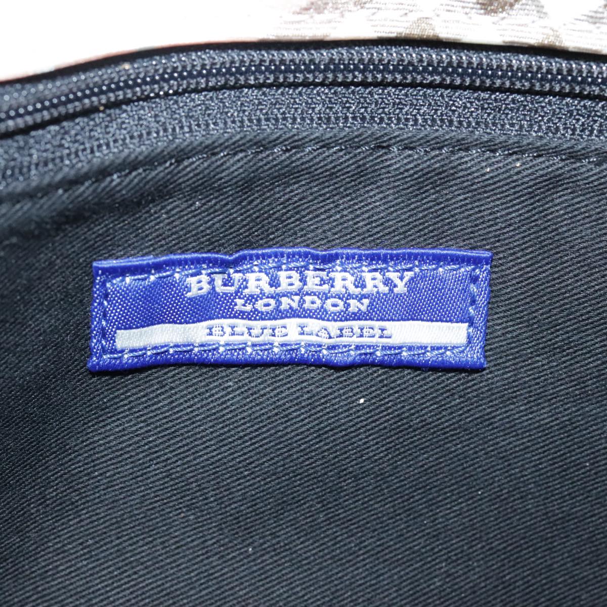 BURBERRY Nova Check Blue Label Hand Bag Nylon Pink Auth bs17893