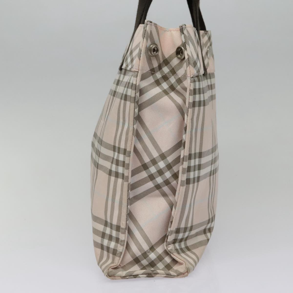 BURBERRY Nova Check Blue Label Hand Bag Nylon Pink Auth bs17893