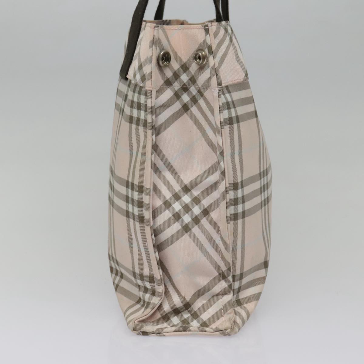 BURBERRY Nova Check Blue Label Hand Bag Nylon Pink Auth bs17893