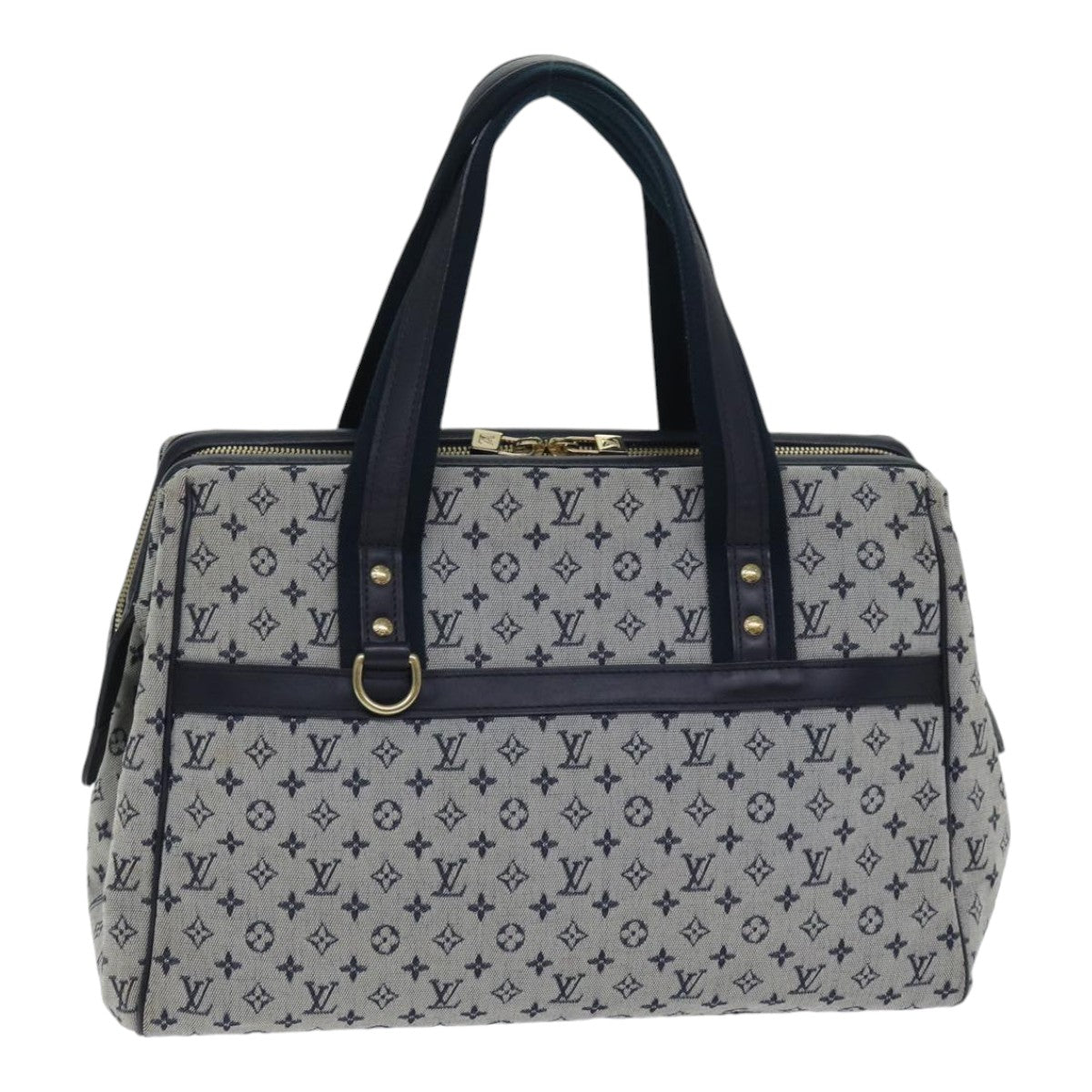 LOUIS VUITTON Monogram Mini Josephine GM Hand Bag Blue M92211 LV Auth bs17965