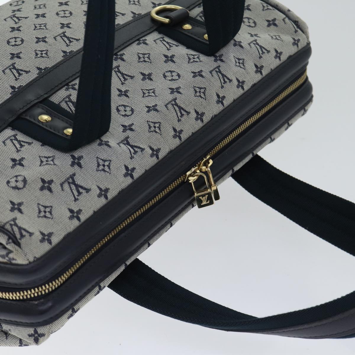 LOUIS VUITTON Monogram Mini Josephine GM Hand Bag Blue M92211 LV Auth bs17965