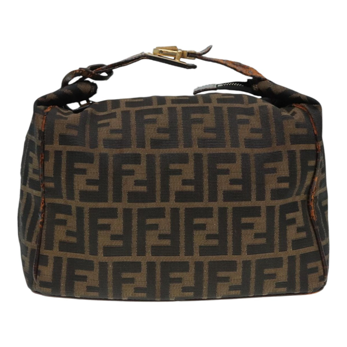 FENDI Zucca Canvas Hand Bag Brown Auth bs18022