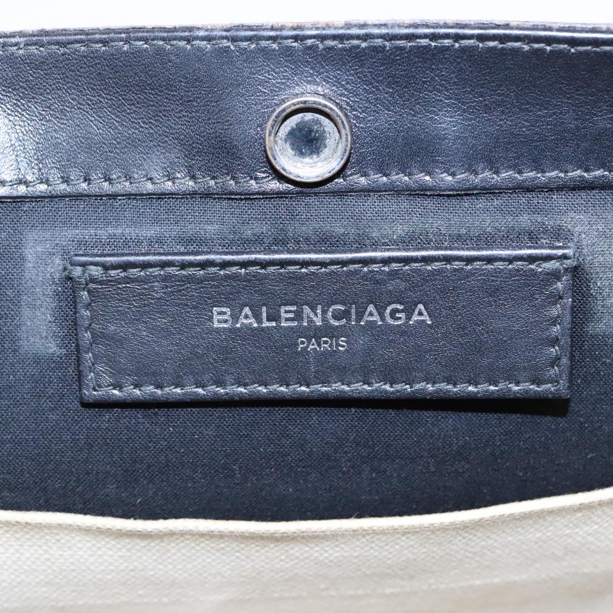 BALENCIAGA Shoulder Bag Canvas Silver White 339937 Auth bs18024