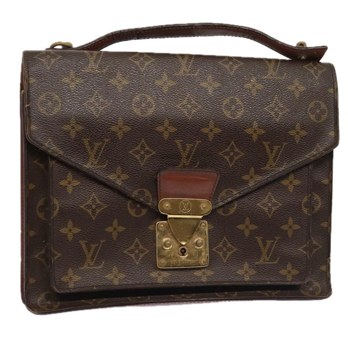 LOUIS VUITTON Monogram Monceau 28 Hand Bag 2way M51185 LV Auth bs18052