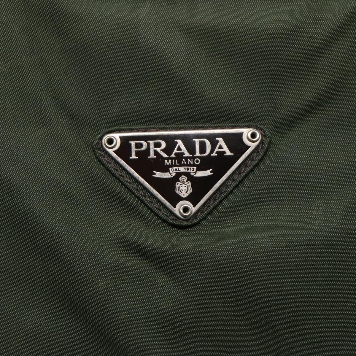 PRADA Hand Bag Nylon Green Auth bs18090