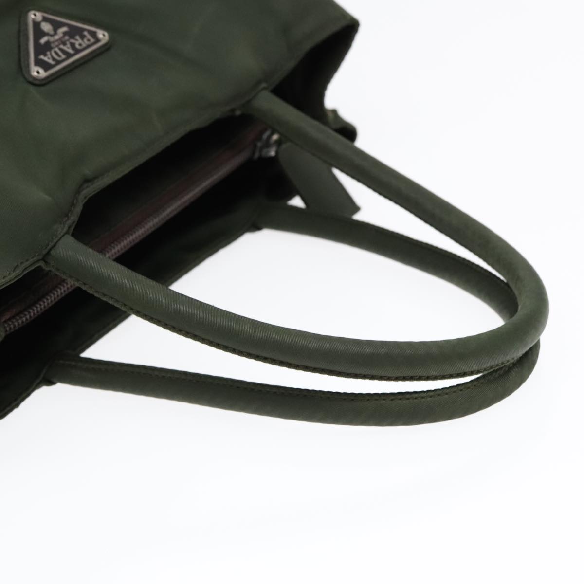 PRADA Hand Bag Nylon Green Auth bs18090