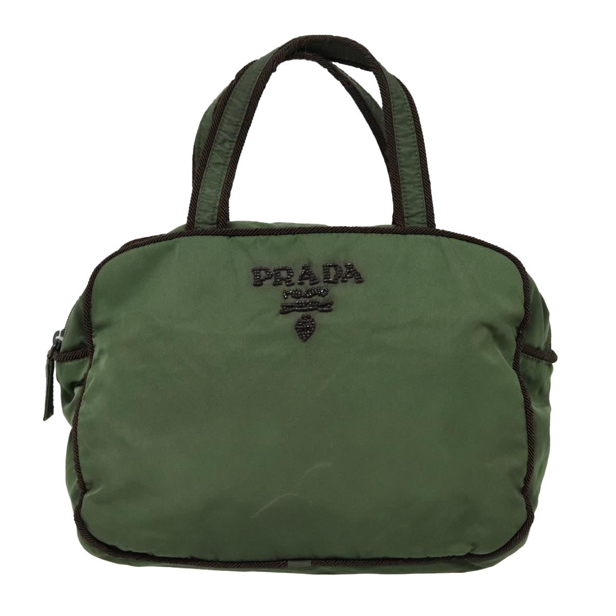 PRADA Hand Bag Nylon Green Auth bs18092