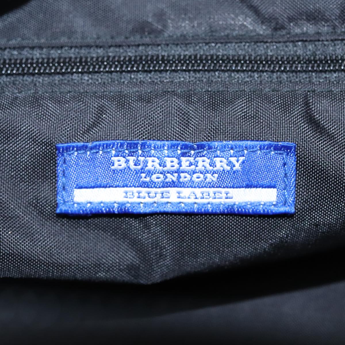 BURBERRY Blue Label Hand Bag Nylon Beige Silver Auth bs18101