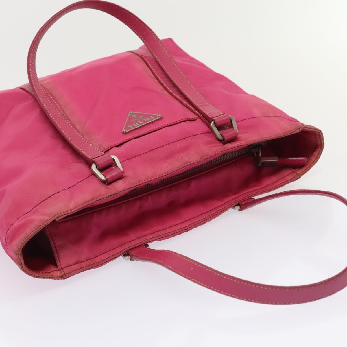 PRADA Hand Bag Nylon Pink Auth bs18106