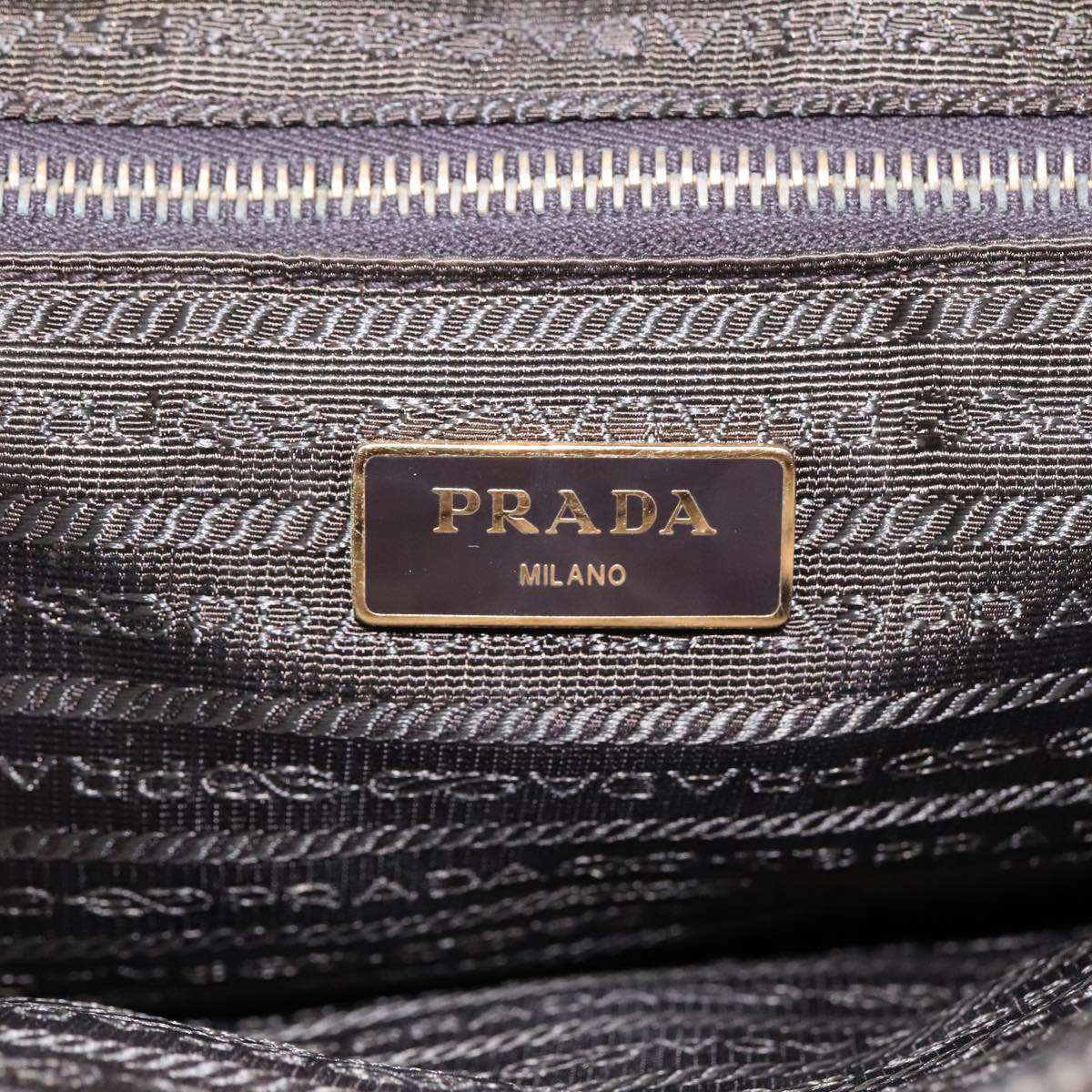 PRADA Hand Bag Nylon Khaki Auth bs18121