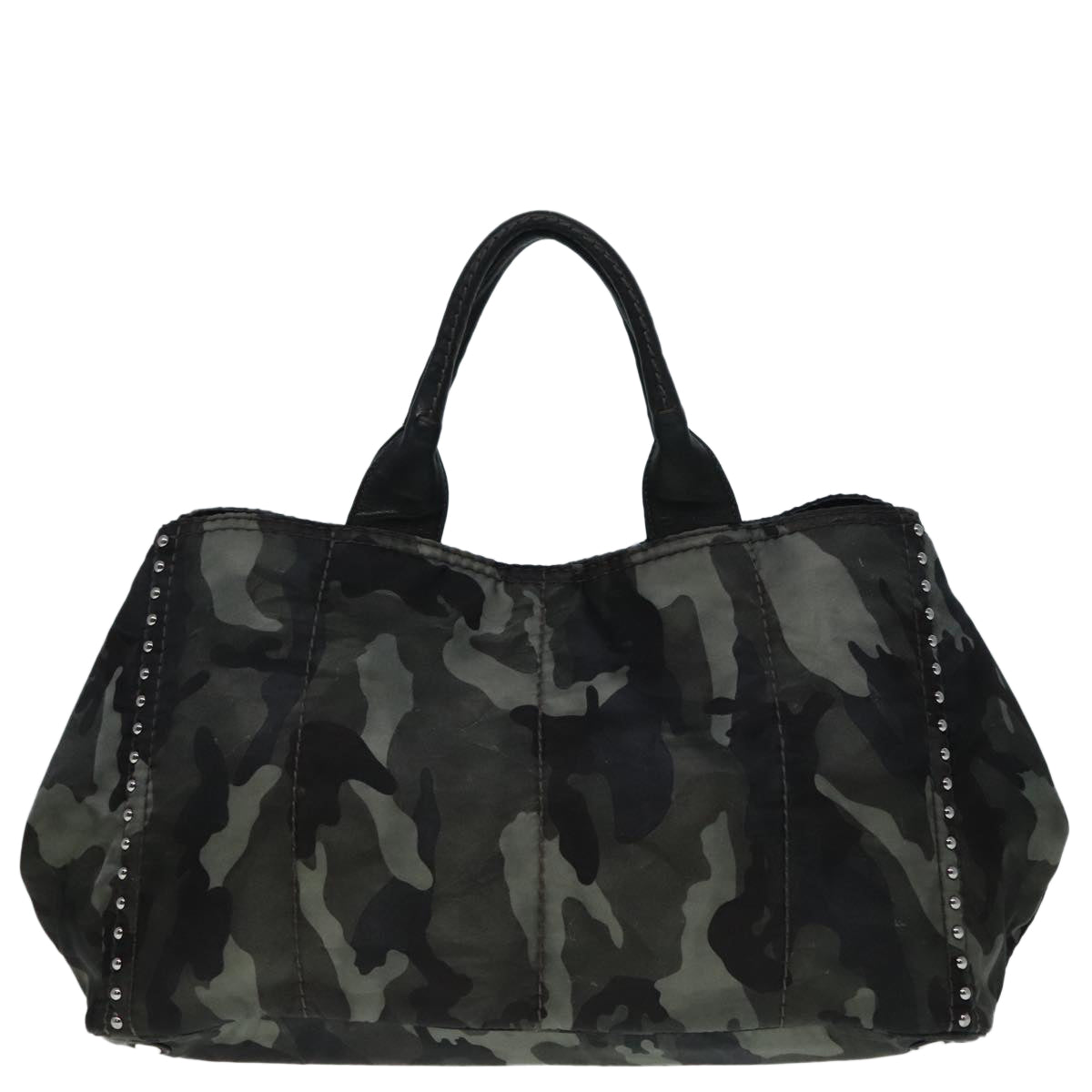 PRADA camouflage Hand Bag Nylon Khaki Auth bs18122