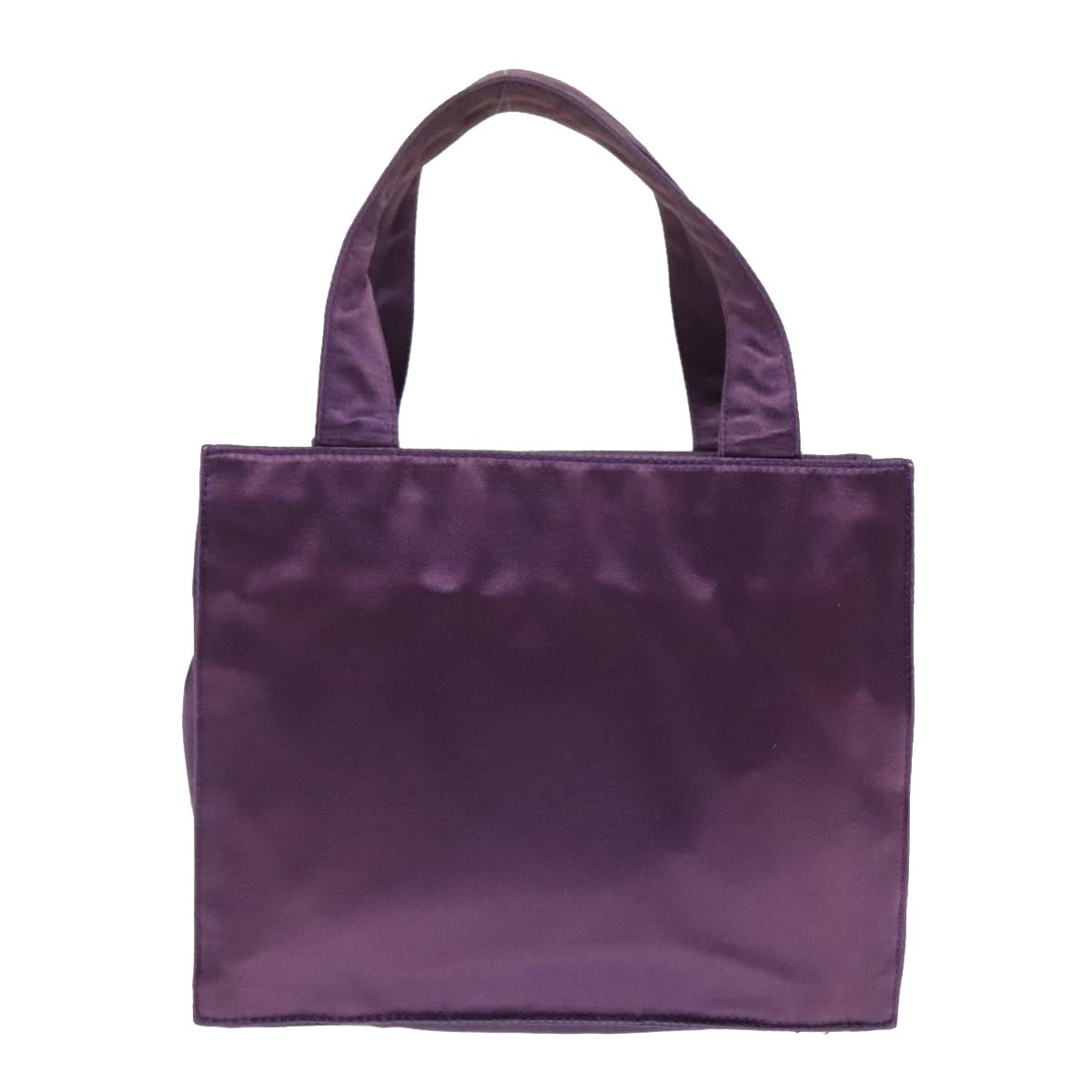 PRADA Hand Bag Satin Purple Auth bs18138