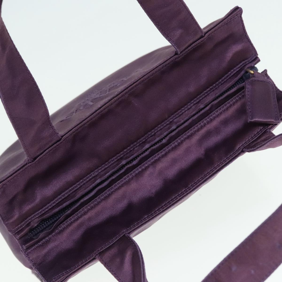 PRADA Hand Bag Satin Purple Auth bs18138