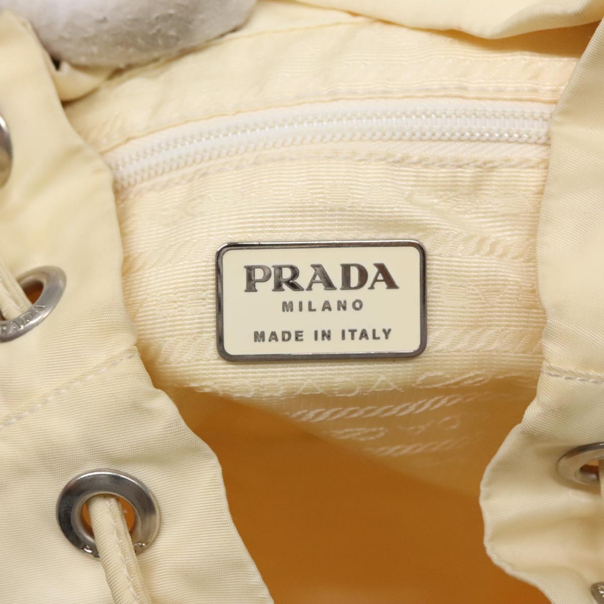 PRADA Backpack Nylon Beige Auth bs18141