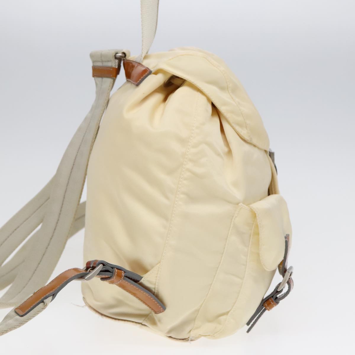 PRADA Backpack Nylon Beige Auth bs18141